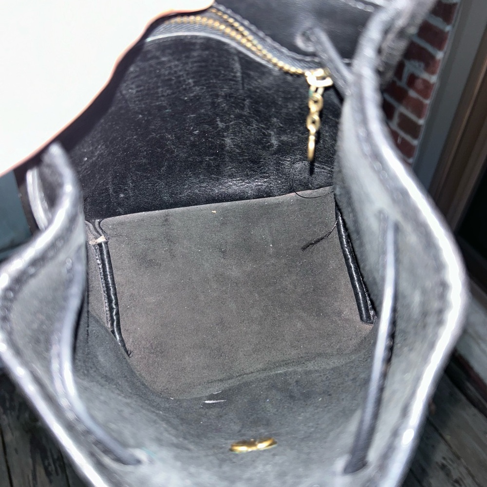 Vintage coach small daypack backpack style 9960 black leather retro y2k turnlock - Picture 9 of 12